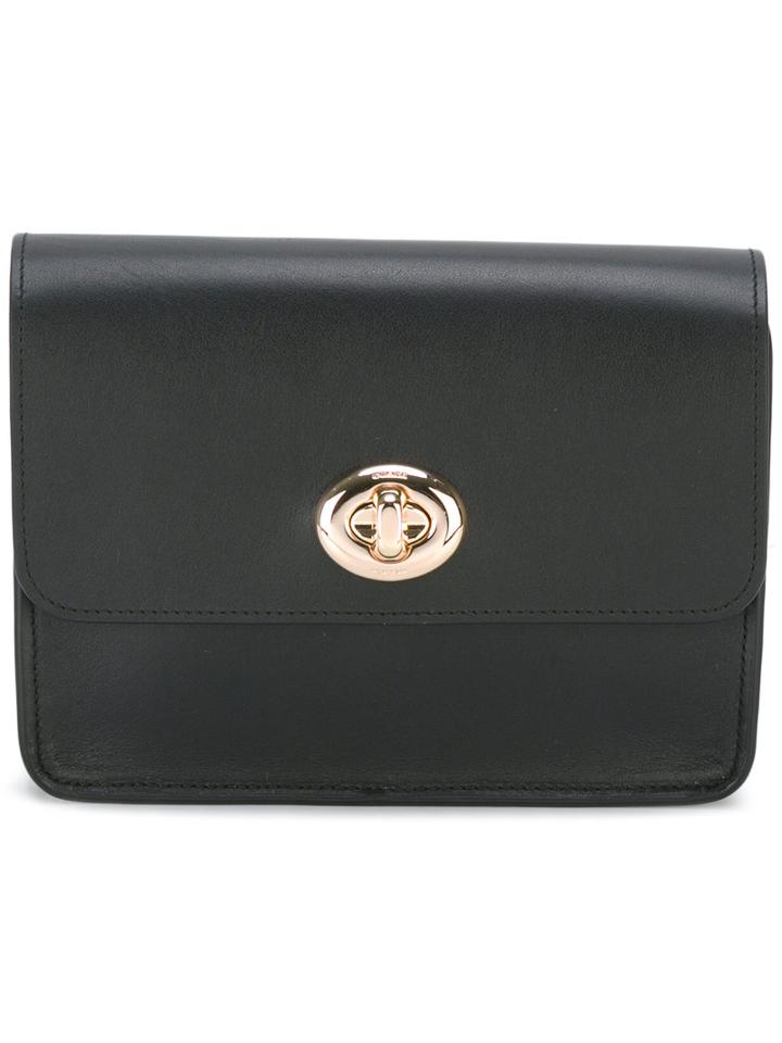 Coach Turnlock Chain Crossbody Bag, Women's, Black, Calf Leather