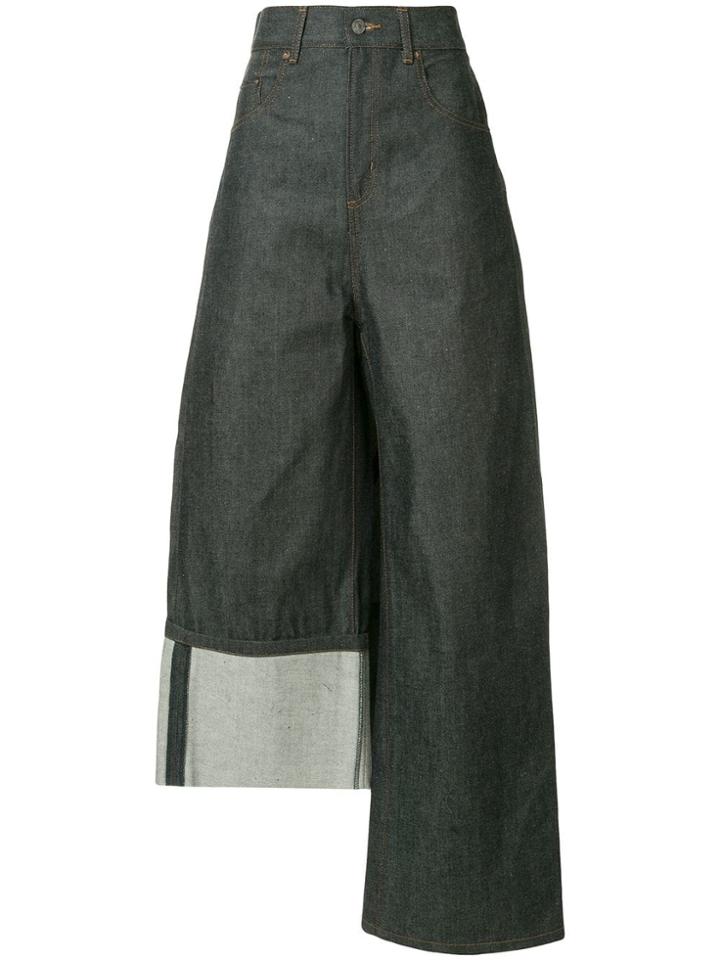 Maison Mihara Yasuhiro Asymmetric Wide-leg Jeans - Blue