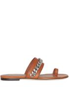 Burberry Chain Detail Leather Sandals - Brown