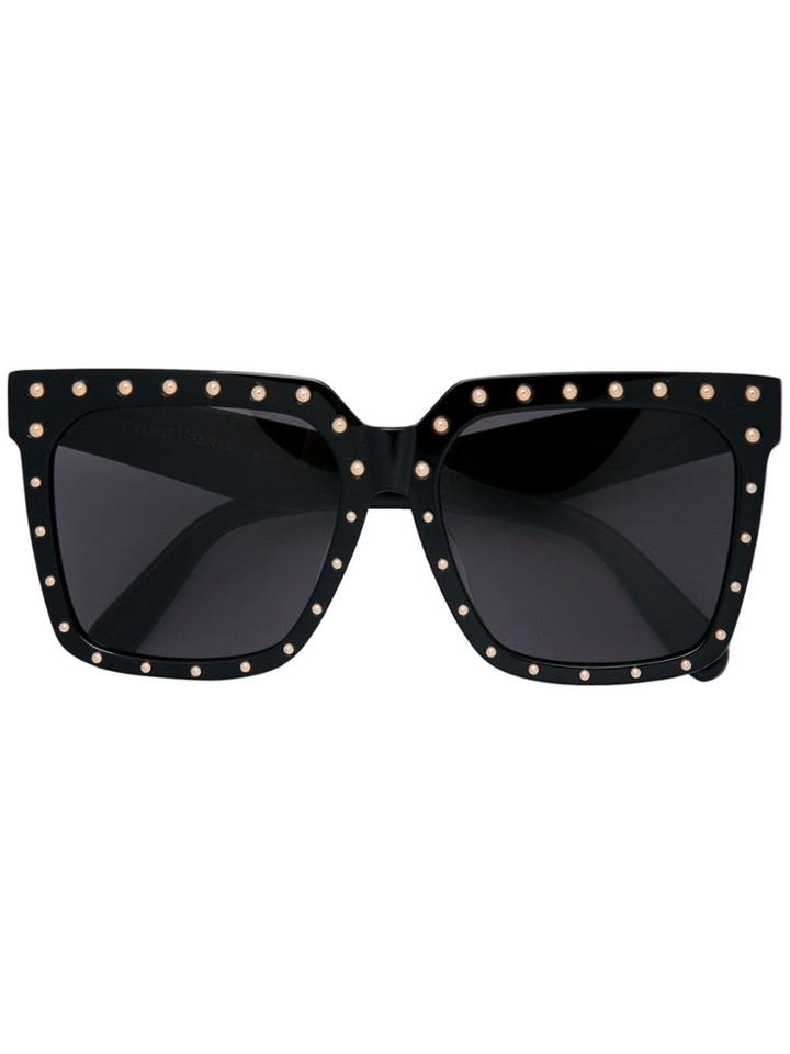 Celine Eyewear Studded Oversized Frame Sunglasses - Black