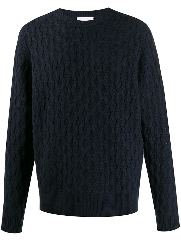 Calvin Klein Crew Neck Cable-knit Jumper - Blue