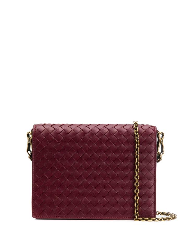 Bottega Veneta Woven Flap Shoulder Bag - Red