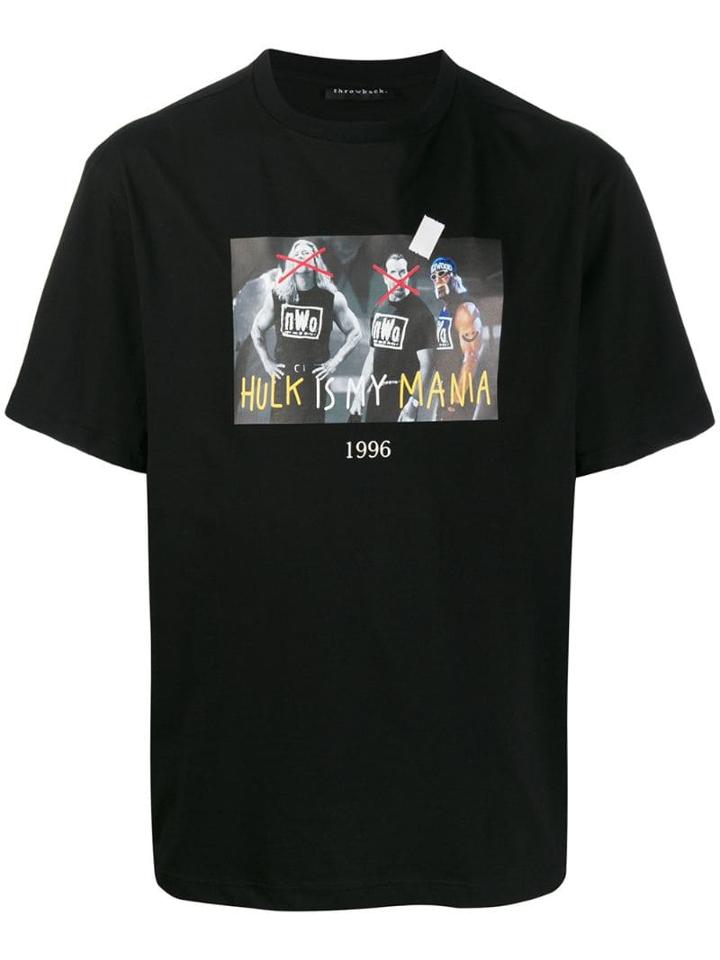 Throwback. Hulk Isn't My Mama Print T-shirt - Black