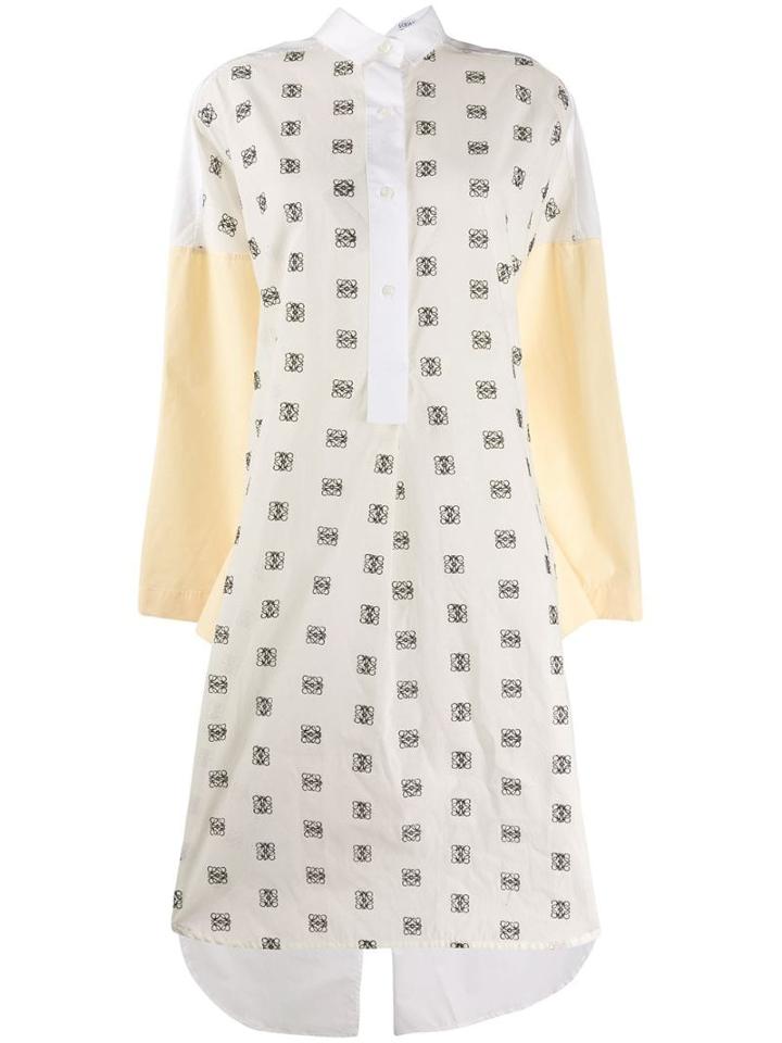 Loewe Broderie Anglaise Anagram Print Oversized Shirt - Yellow