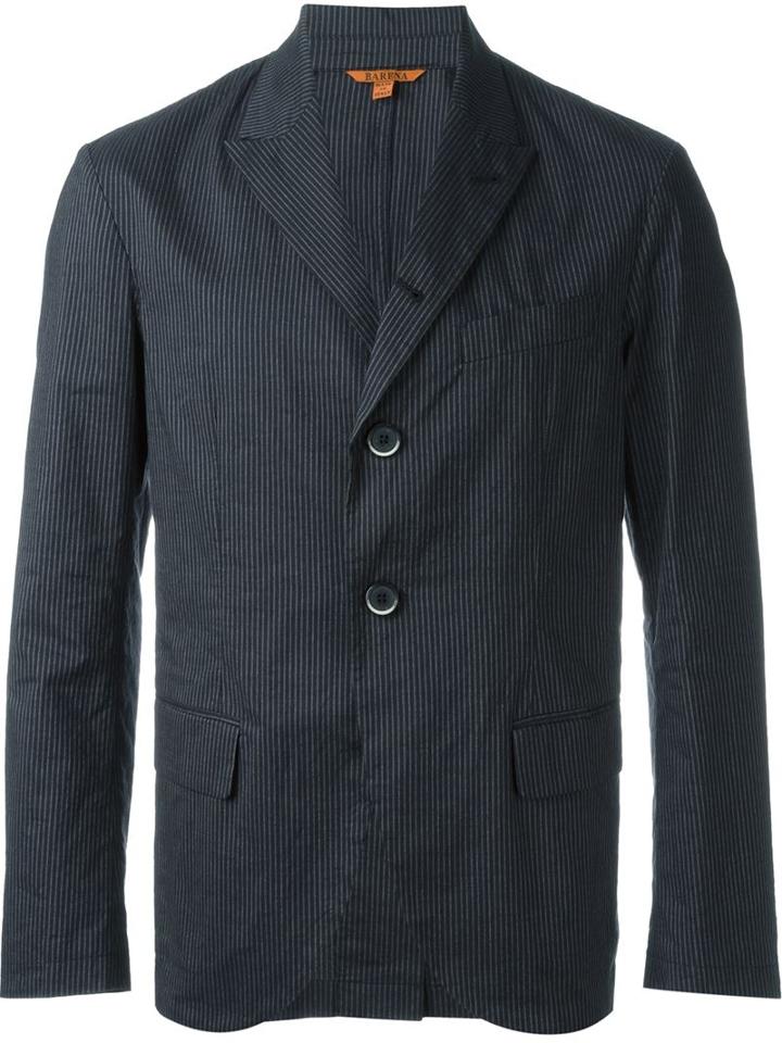 Barena Two Button Blazer, Men's, Size: 50, Blue, Cotton/ramie/elastodiene
