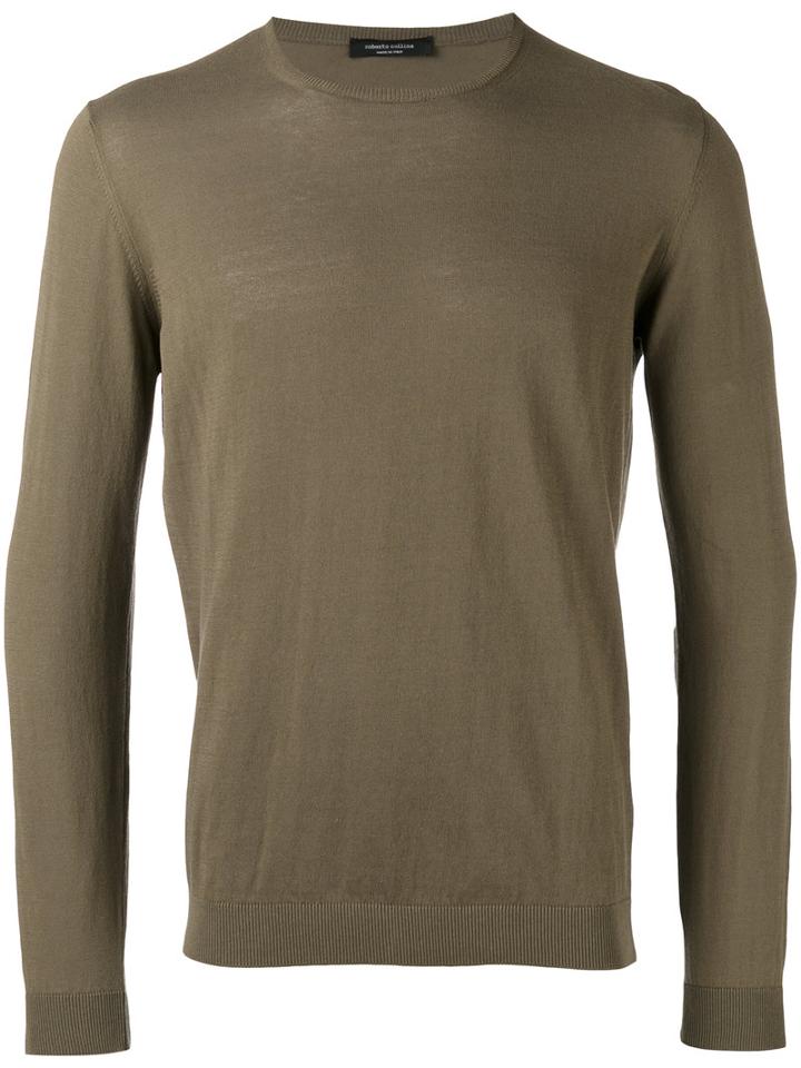 Roberto Collina Crew Neck Top, Men's, Size: 52, Nude/neutrals, Cotton