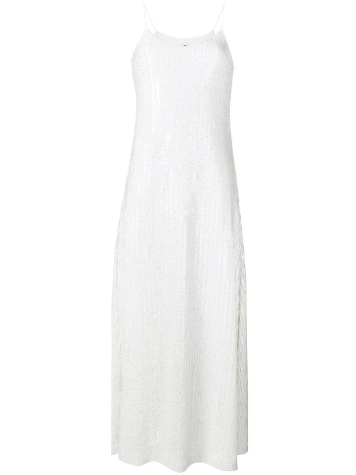 Ultràchic Sequinned Slip Dress - White