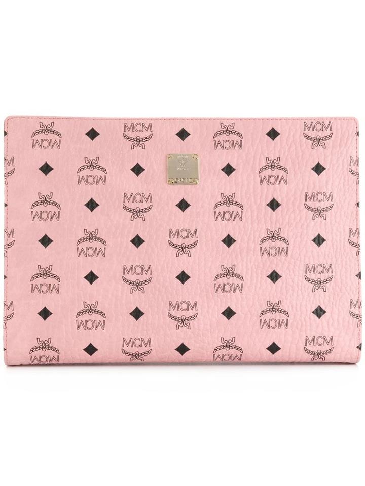 Mcm Logo Clutch - Pink