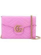 Gucci - Gg Marmont Matelassé Shoulder Bag - Women - Calf Leather - One Size, Pink/purple, Calf Leather