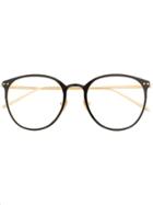 Linda Farrow Round Frame Glasses - Gold