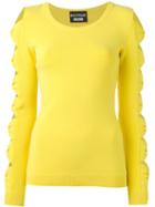 Boutique Moschino Cut-out Bow Jumper, Women's, Size: 44, Yellow/orange, Polyester/rayon