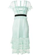 Three Floor Summer Effect Tiered Dress - Green