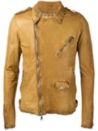 Giorgio Brato Classic Biker Jacket, Men's, Size: 46, Yellow/orange, Leather