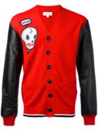 Coach - Skull Print Cardigan - Men - Lamb Skin/polyester/lyocell/wool - M, Red, Lamb Skin/polyester/lyocell/wool