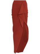 Rick Owens Draped Detail Slit Skirt - Red