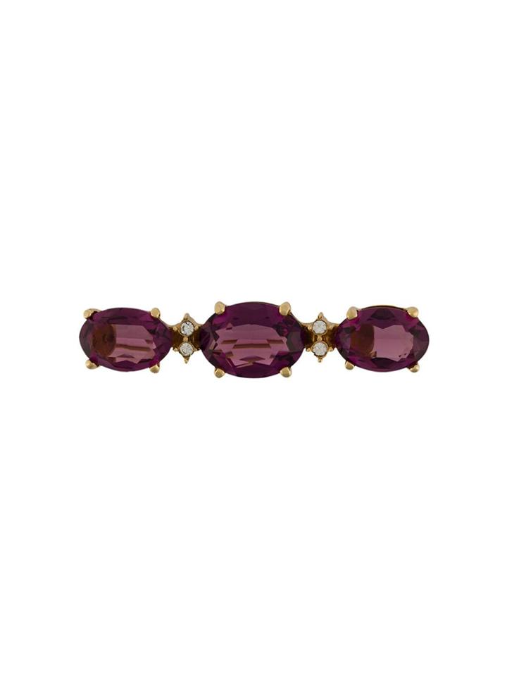 Christian Dior Pre-owned 1980s Crystal Brooch - Gold