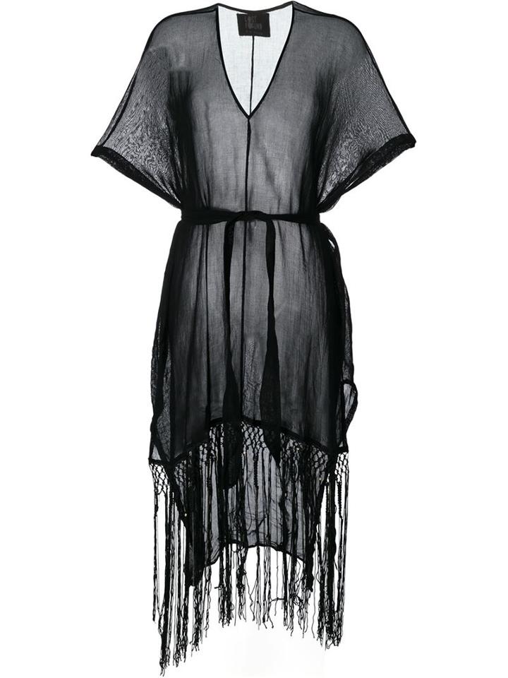 Lost & Found Ria Dunn Fringed Kaftan, Women's, Size: Medium, Black, Cotton