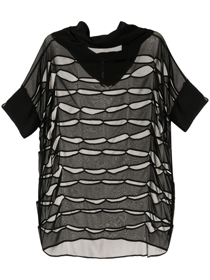 Taylor Continue Cut-out Sheer Top - Black