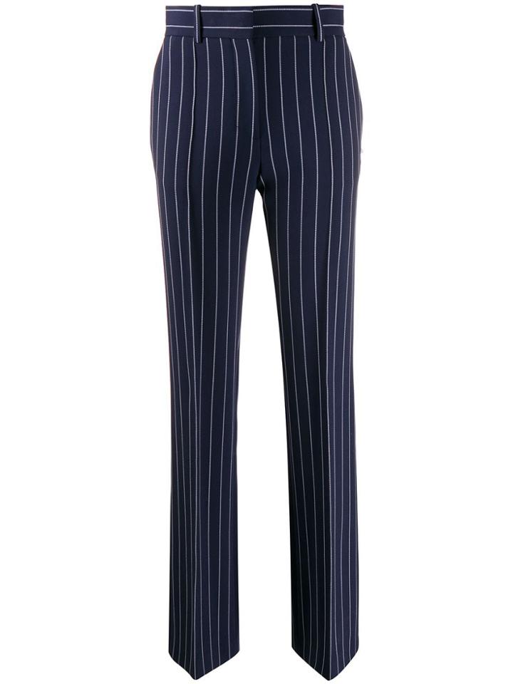 See By Chloé Pinstripe Straight-leg Trousers - Blue