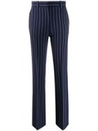 See By Chloé Pinstripe Straight-leg Trousers - Blue