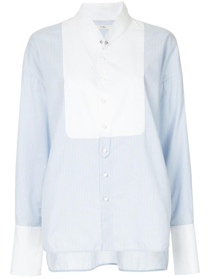 Tibi Oversized Tuxedo Shirt - Blue