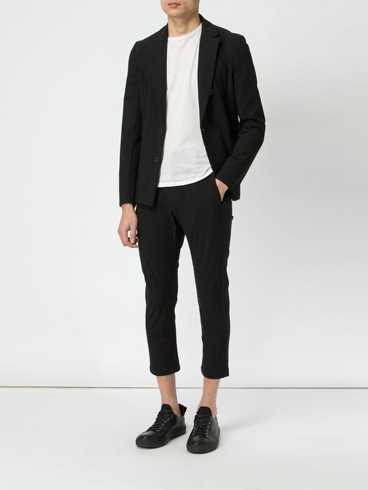 Attachment Cropped Tailored Trousers - Black