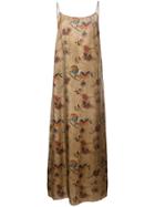 Uma Wang Floral-print Maxi Slip Dress - Brown