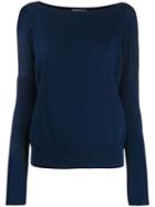 Zanone Relaxed-fit Knit Sweater - Blue