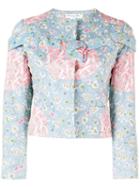Christian Dior Pre-owned Abstract Print Collarless Jacket - Blue