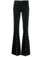 L'autre Chose Flared Button Detail Trousers - Black