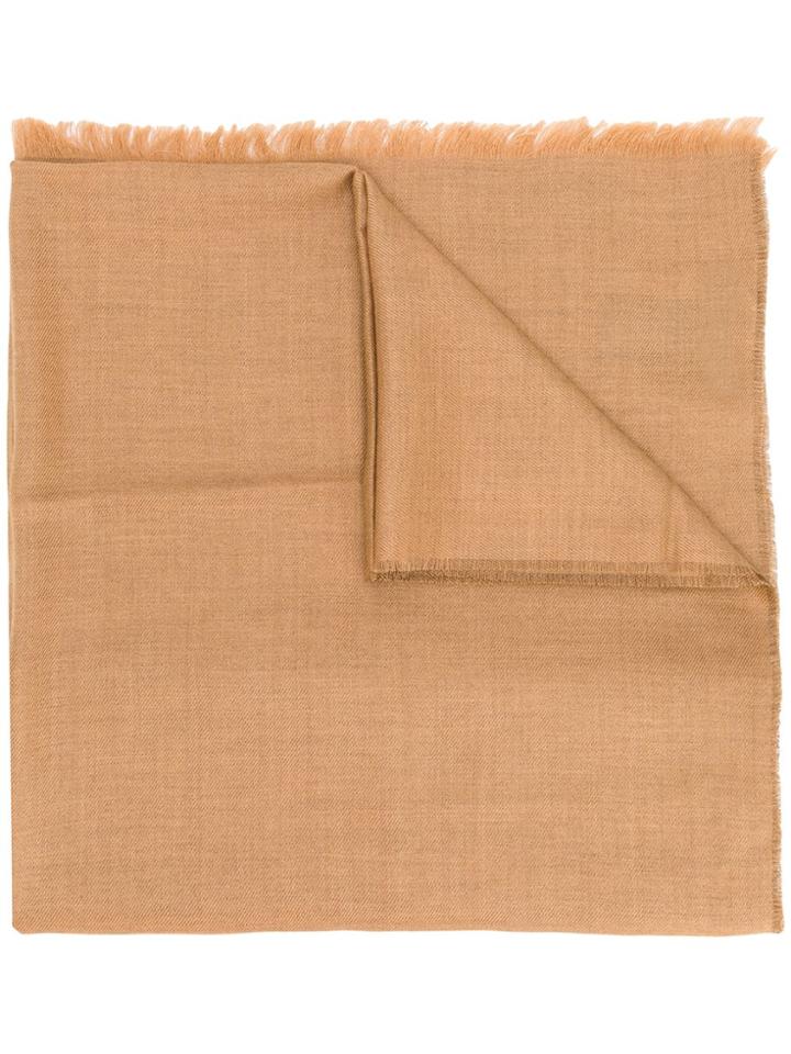 Z Zegna Embroidered Scarf - Neutrals