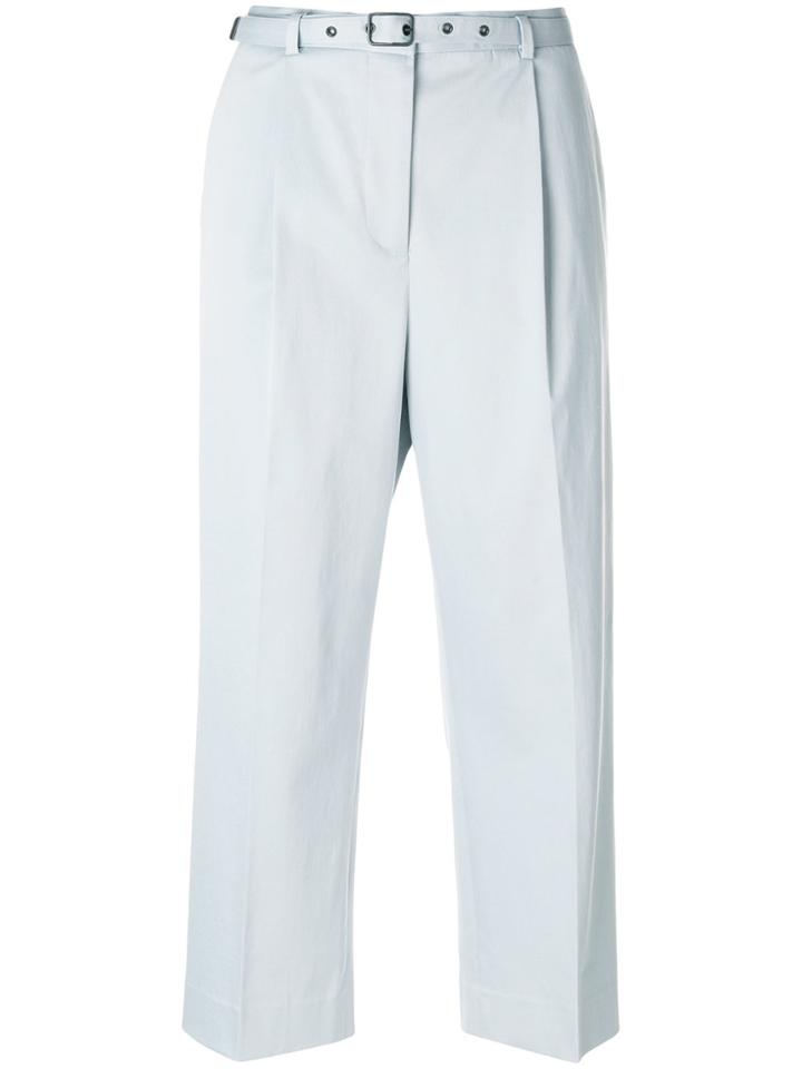Bottega Veneta Eyewear Cropped Tailored Trousers - Blue
