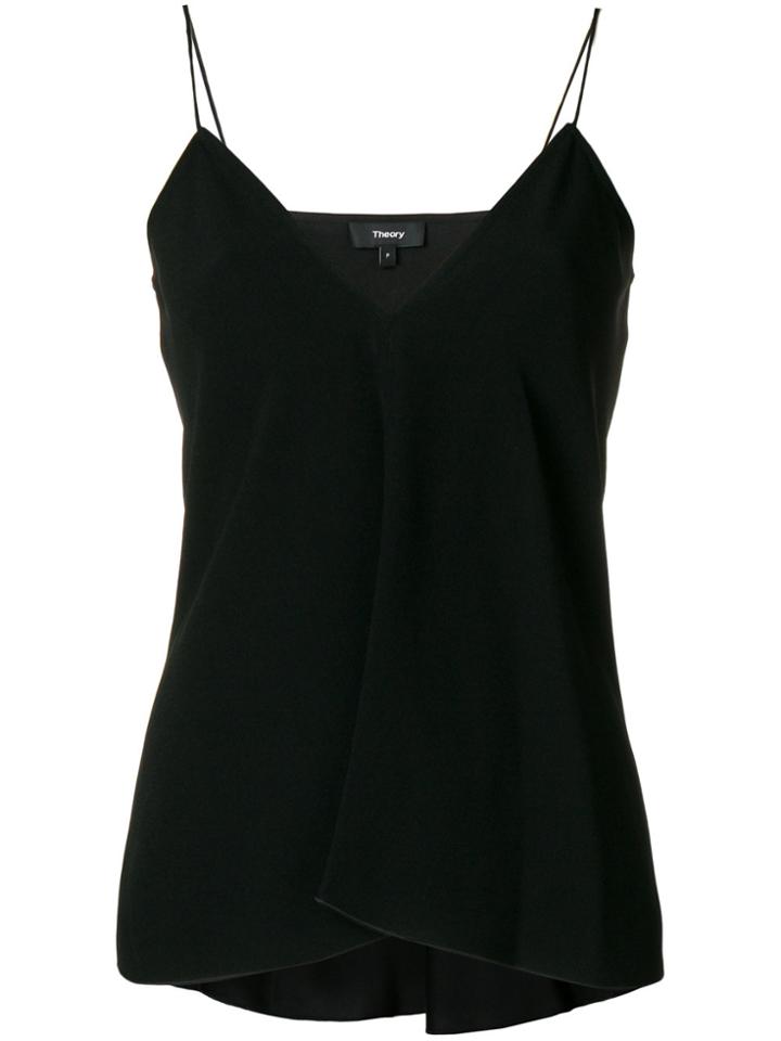 Theory V-neck Spaghetti Strap Vest - Black