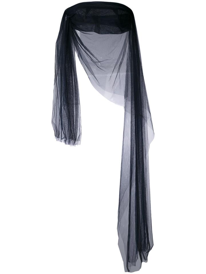 Romeo Gigli Vintage Draped Sheer Top - Blue