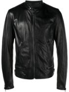 Dolce & Gabbana Leather Jacket, Men's, Size: 50, Black, Lamb Skin/silk