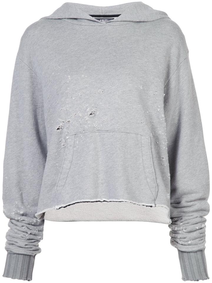Amiri Distressed Hoodie - Grey