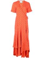 Alexis Wrap-around Midi Dress - Orange