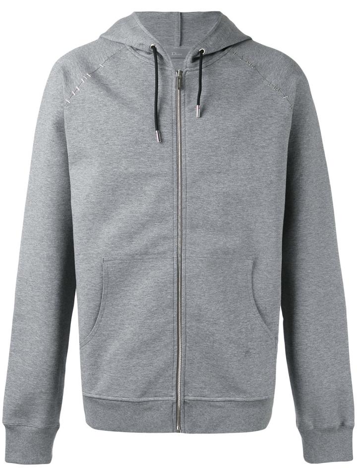 Dior Homme - Stapled Hoodie - Men - Cotton/polyamide/spandex/elastane - Xl, Grey, Cotton/polyamide/spandex/elastane