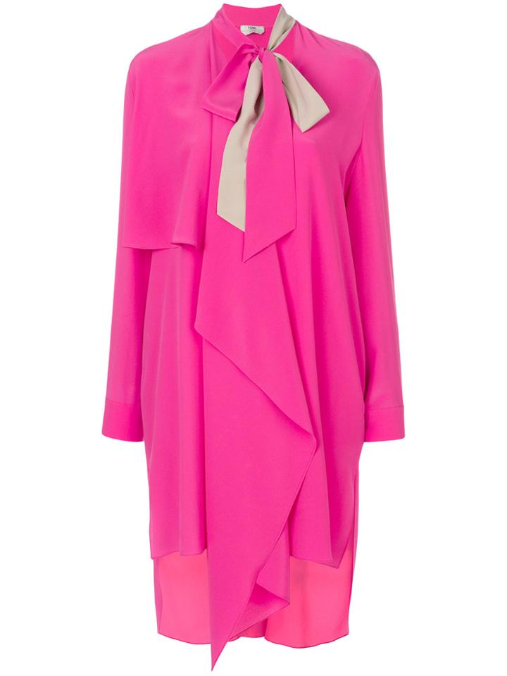 Fendi Pussy Bow Dress - Pink & Purple