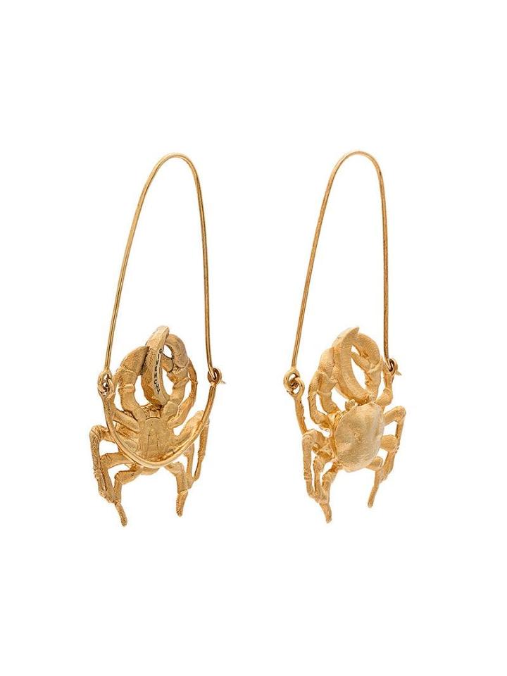 Givenchy Gold Tone Crab Earrings - Metallic