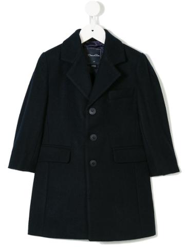 Oscar De La Renta Kids Loden Overcoat - Blue