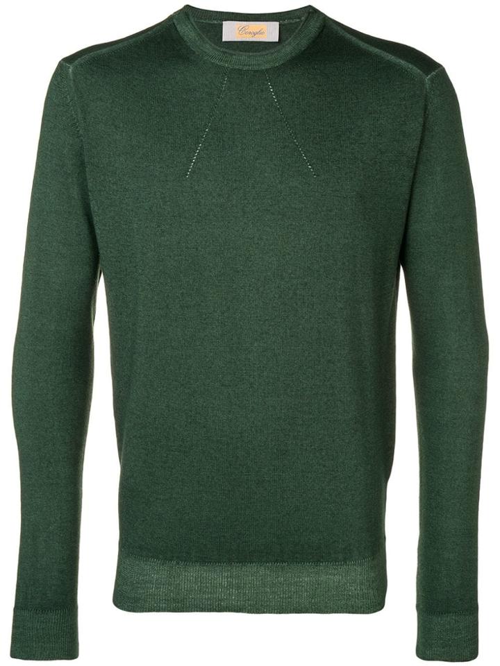 Entre Amis Round Neck Sweater - Green