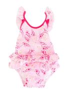 Sunuva - 'pop Star Frill' Swimsuit - Kids - Polyamide/spandex/elastane - 3-6 Mth, Pink/purple