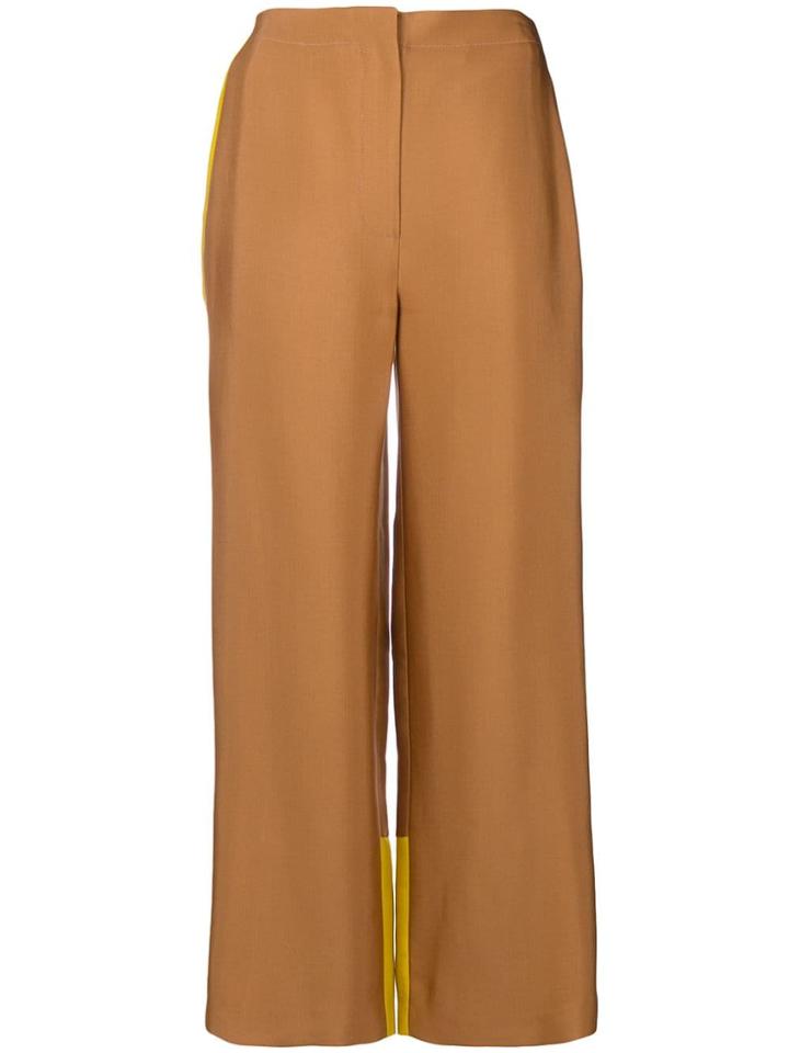 Roksanda Nario Colour-block Trousers - Brown