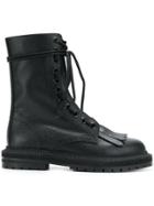 Burberry Military Fringed Boots - Black