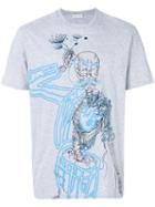 Etro - Skeleton Print T-shirt - Men - Cotton - Xl, Grey, Cotton