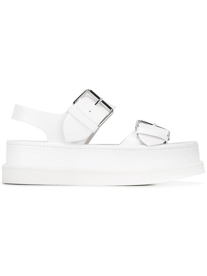 Stella Mccartney Flat Buckle Sandals - White