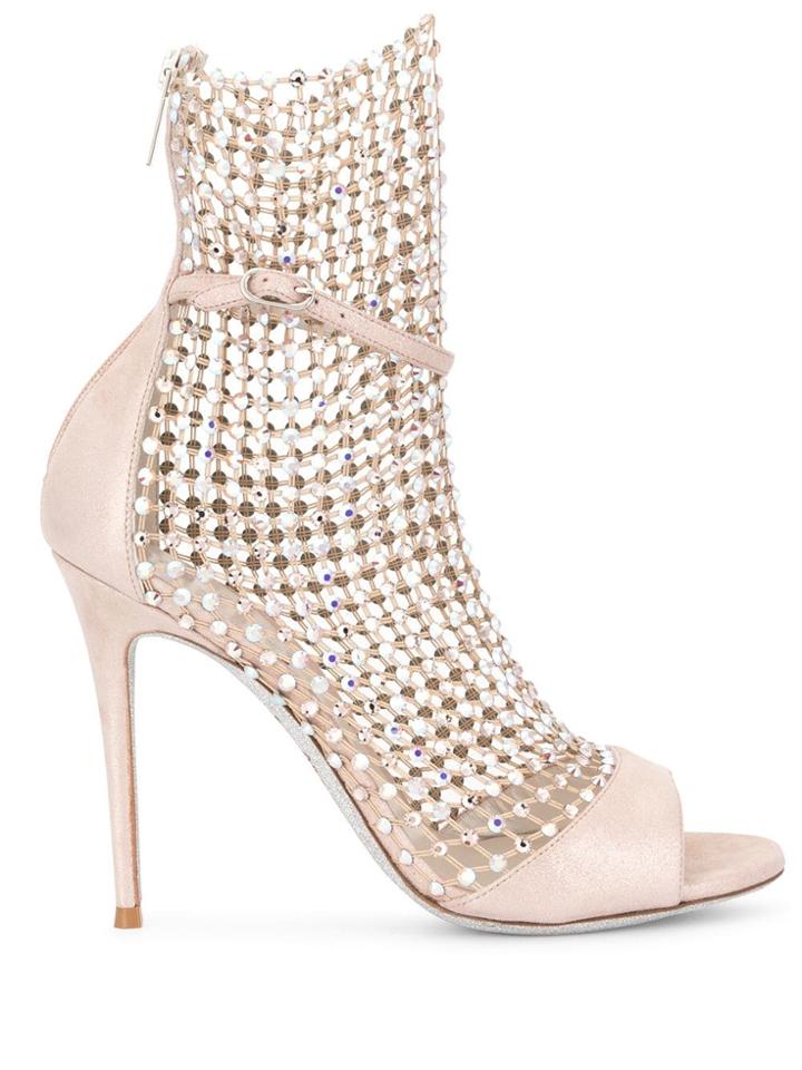 René Caovilla Embellished Ankle Boots - Metallic