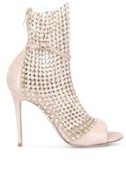 René Caovilla Embellished Ankle Boots - Metallic
