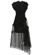Preen By Thornton Bregazzi Frederica Silk Sheer Asymmetric Dress -